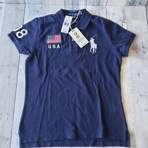 NWT - Polo Ralph Lauren Women's Olympic Team Beijing 08 Big Pony Rugby - Size L
